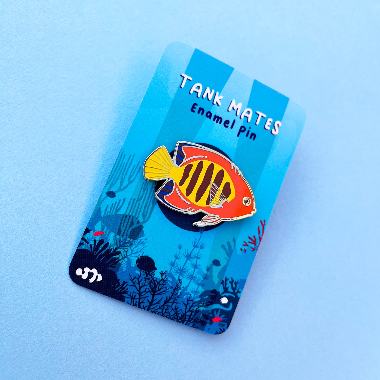 Flame Angel Fish Enamel Pin