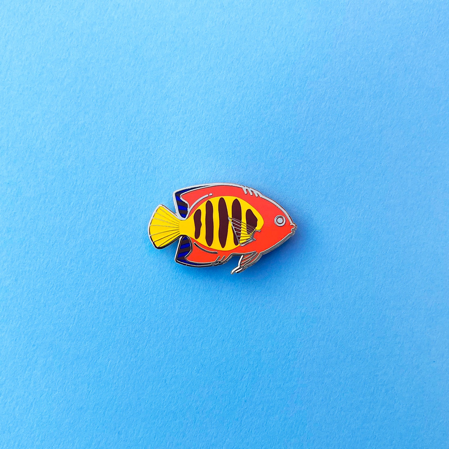 Flame Angel Fish Enamel Pin