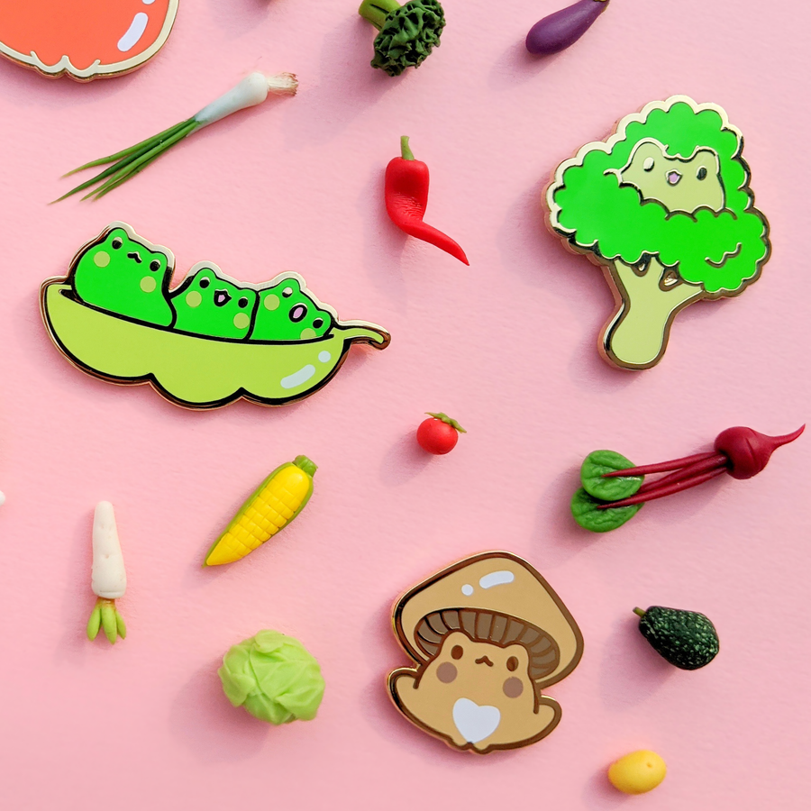 Frogetable Enamel Pins