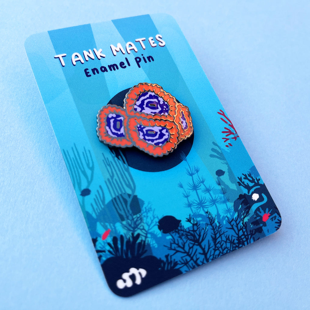 Orange Zoa Coral Enamel Pin